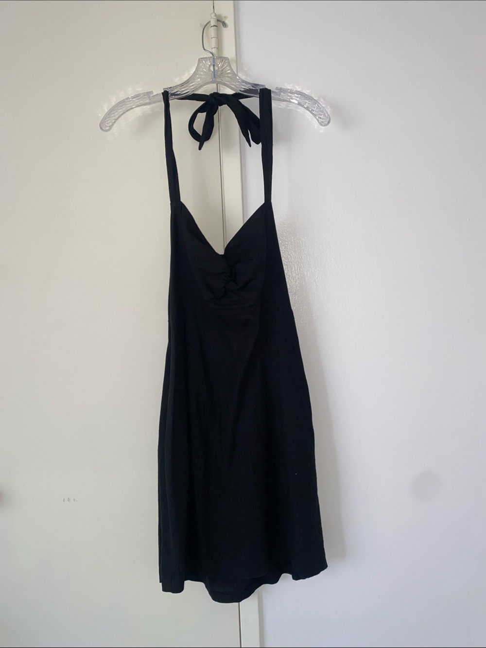 NWOT - BLACK Linen halter dress with pockets OLD NAVY